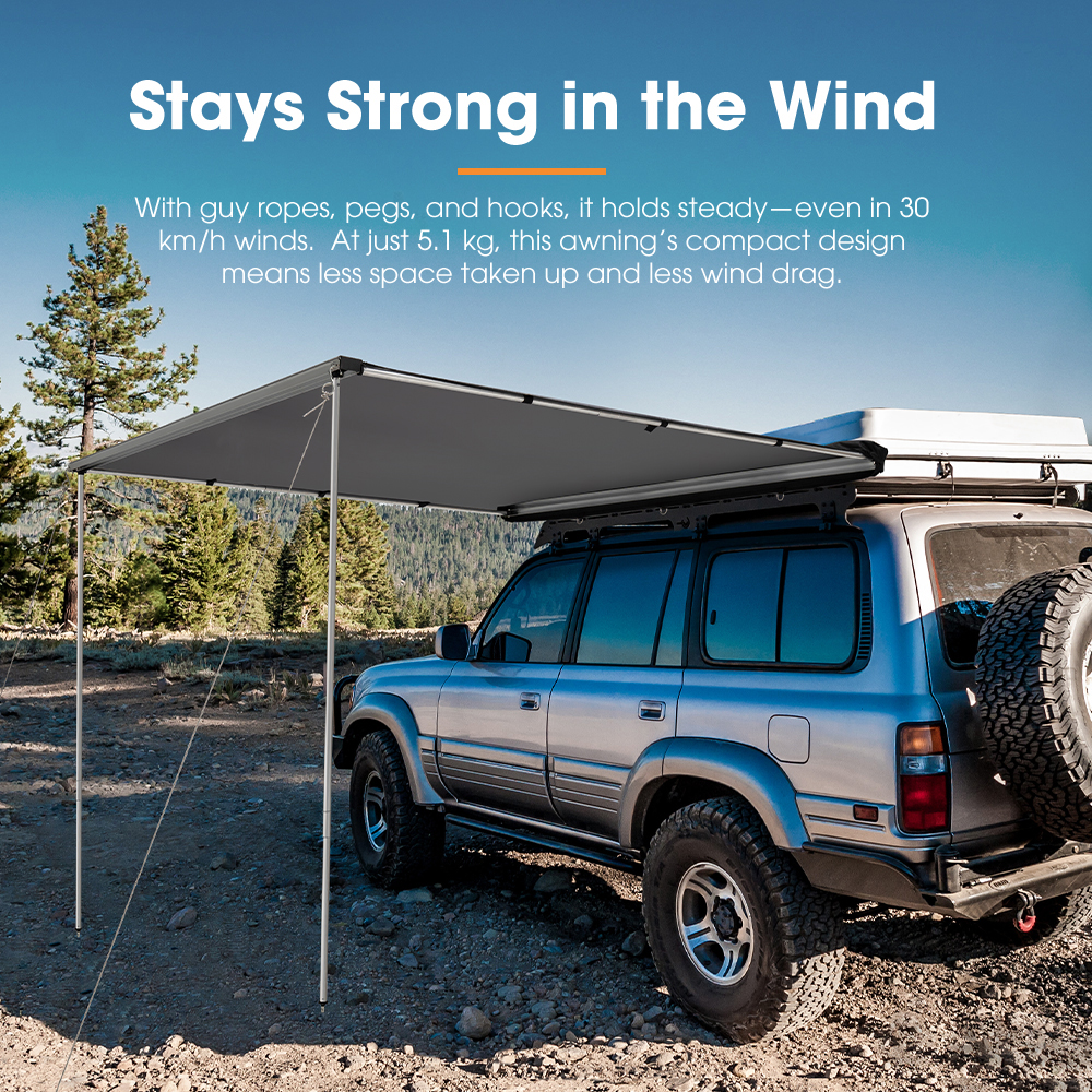 San Hima Car Side Awning Pull-out Telescoping Poles Waterproof Car Shade - Picture 14 of 41