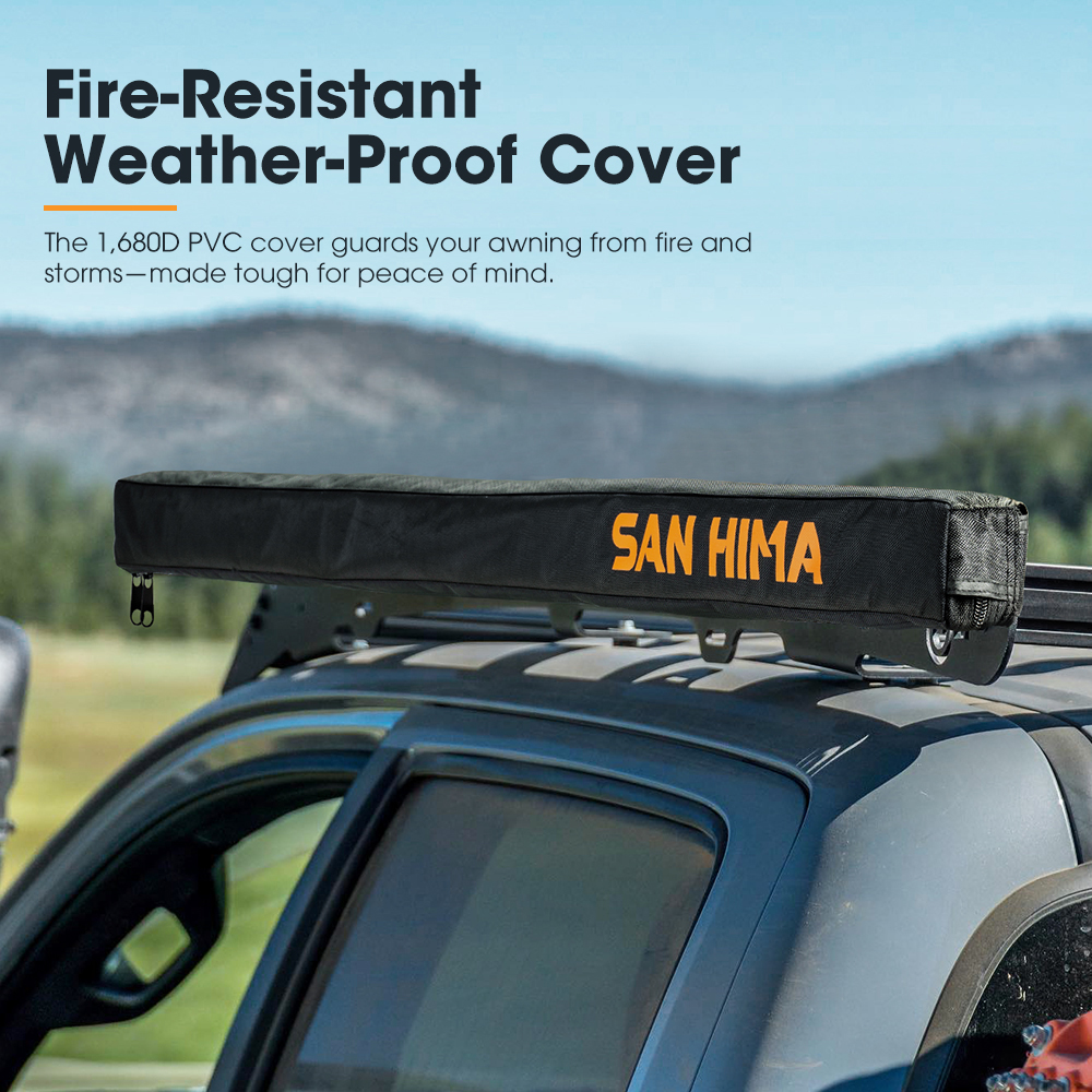 San Hima Car Side Awning Pull-out Telescoping Poles Waterproof Car Shade - Picture 17 of 41