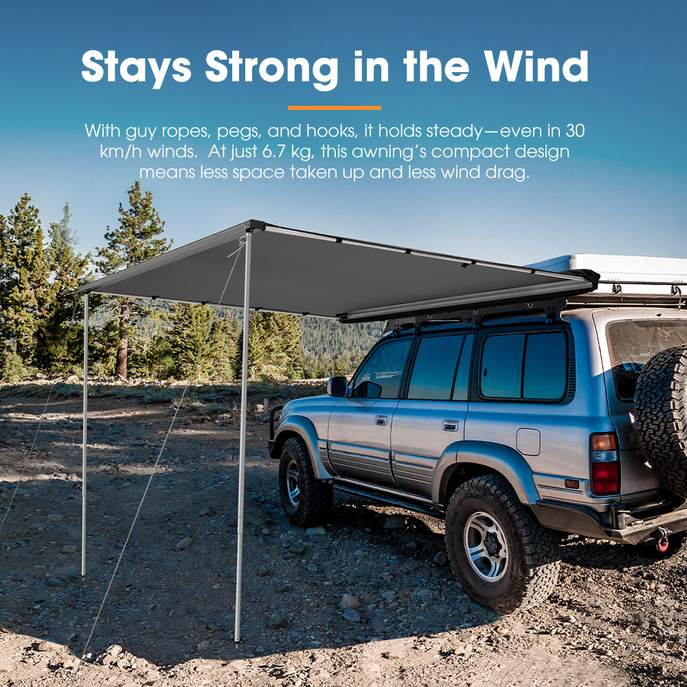San Hima Car Side Awning Pull-out Telescoping Poles Waterproof Car Shade - Picture 34 of 41