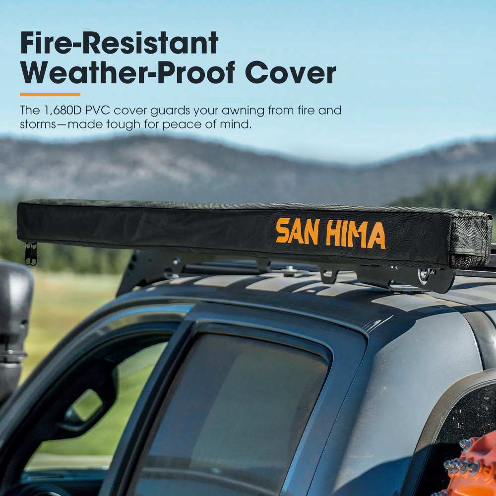 San Hima Car Side Awning Pull-out Telescoping Poles Waterproof Car Shade - Picture 27 of 41