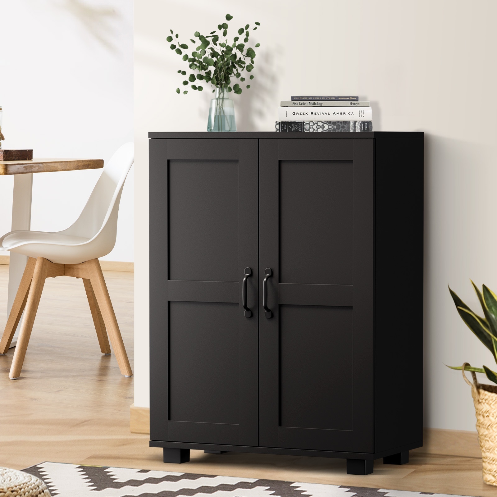 Oikiture Storage Cabinet Bathroom Buffet Sideboard 2 Door Cupboard - Picture 11 of 37