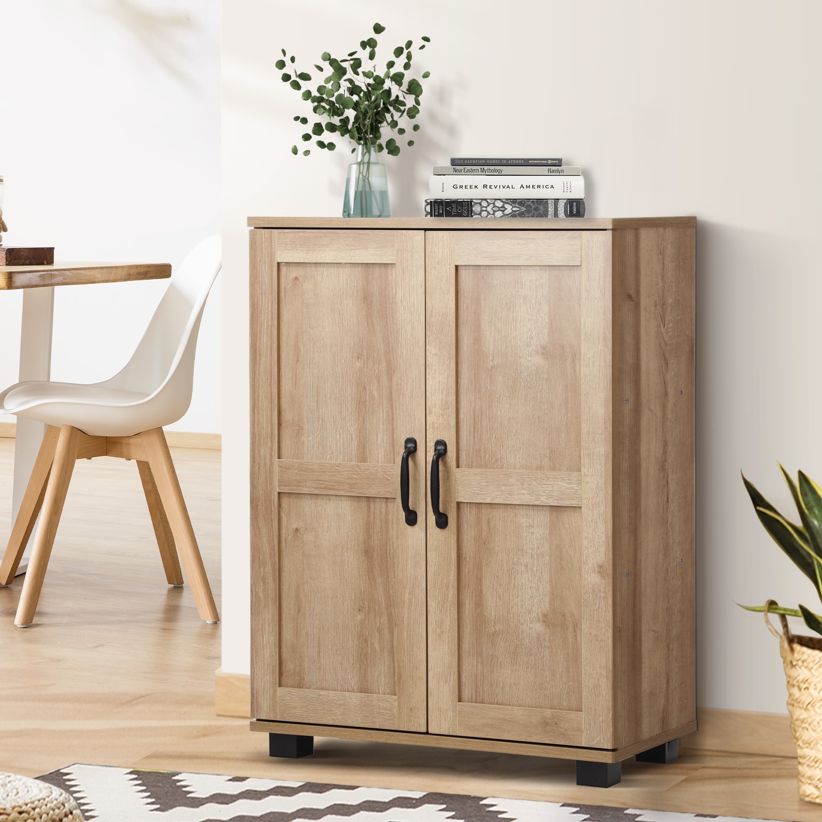 Oikiture Storage Cabinet Bathroom Buffet Sideboard 2 Door Cupboard - Picture 20 of 37