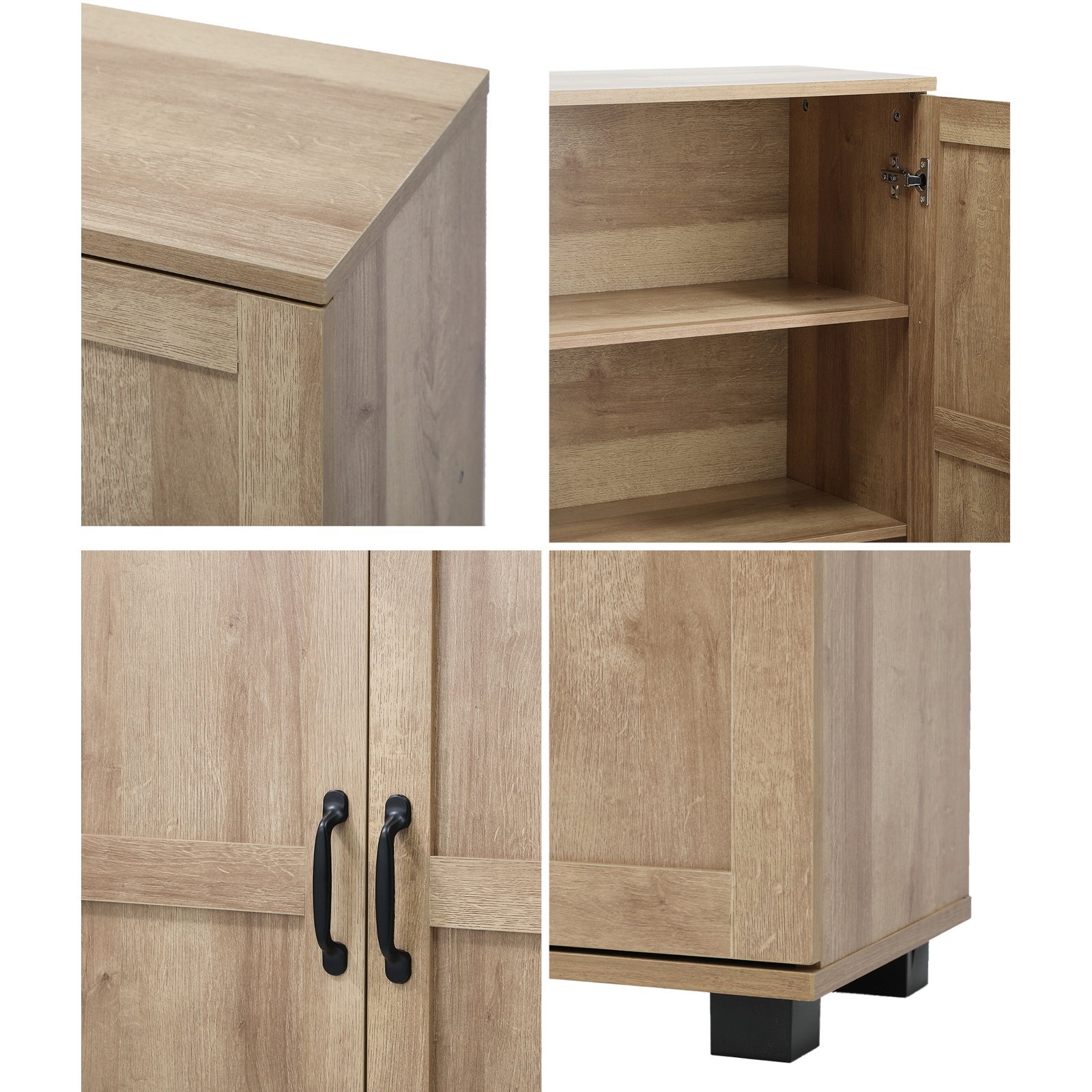 Oikiture Storage Cabinet Bathroom Buffet Sideboard 2 Door Cupboard - Picture 22 of 37