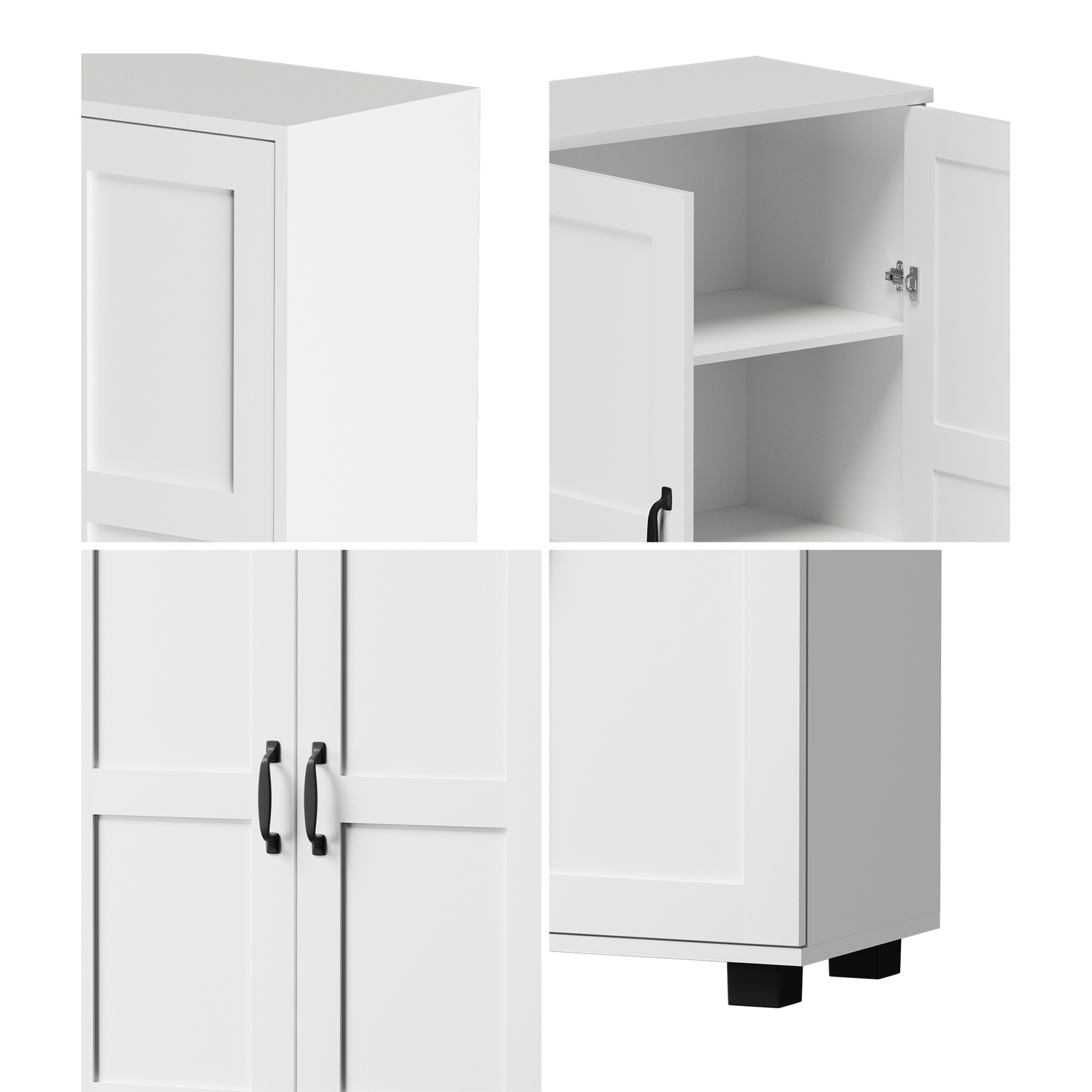 Oikiture Storage Cabinet Bathroom Buffet Sideboard 2 Door Cupboard - Picture 31 of 37