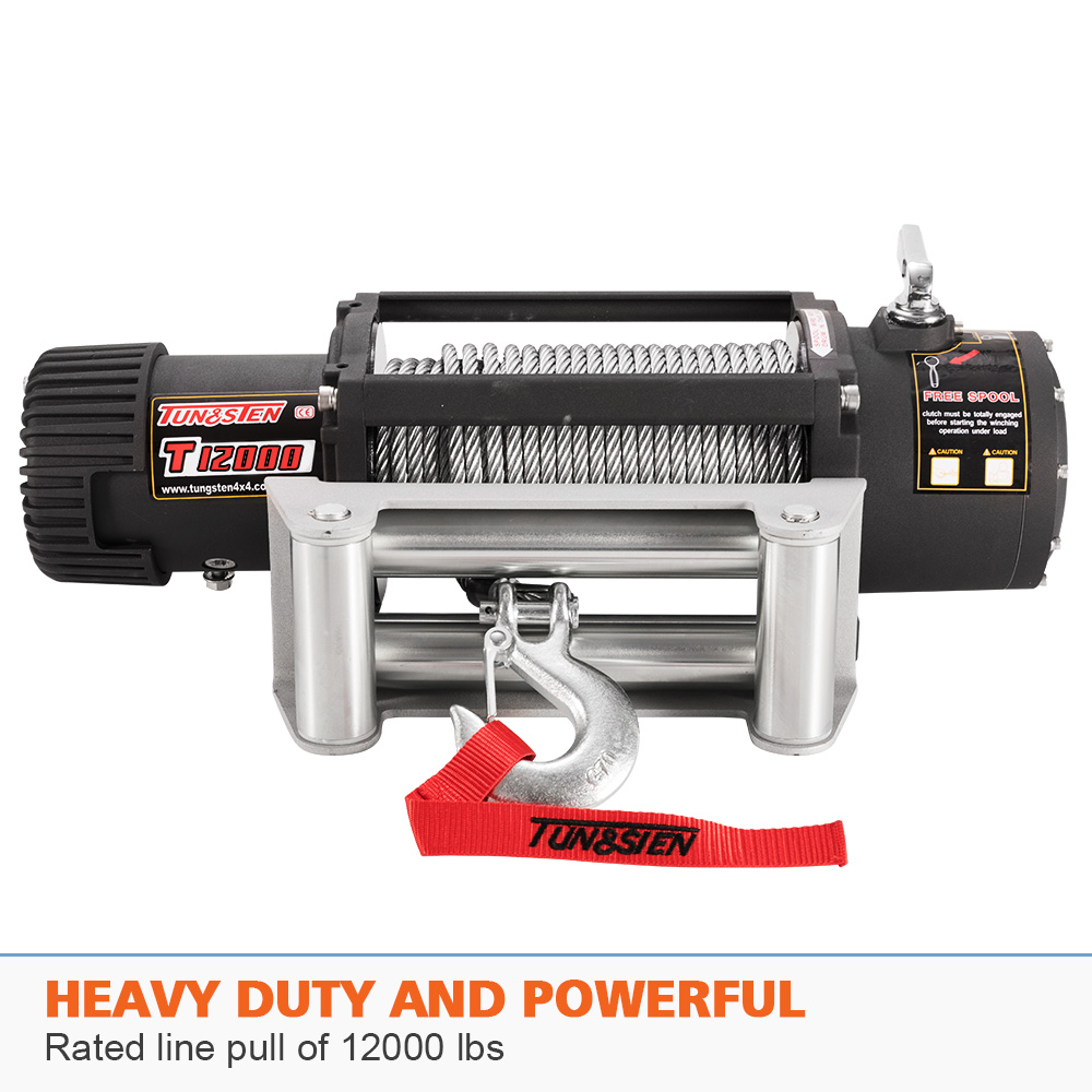 12000LBS Electric Winch12V Steel WireRope Remote 4WD ATV BOAT TRUCK