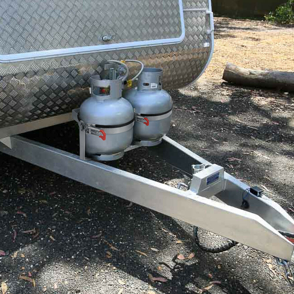 4.5KG Gas Bottle Holder Galvanized for Camping Trailer Caravans RV 4WD