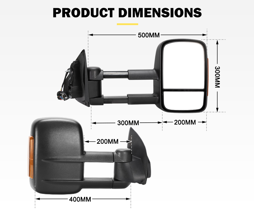 Towing Mirrors for Ford Ranger Wildtrak Raptor MK PX PX2 PX3 XL XLT XLS