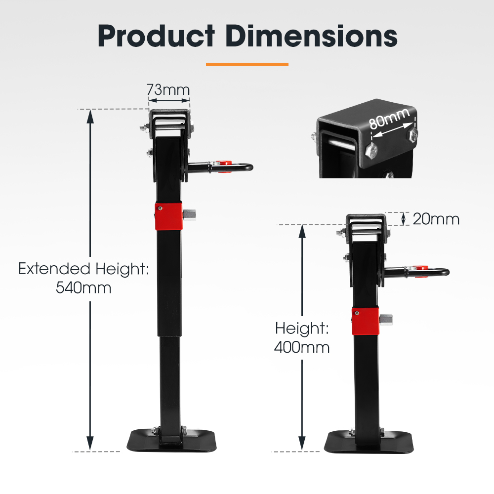 San Hima Drop Down Corner Legs 400MM- 740MM Caravan Stabilizer 1200LBS/1500LBS - Picture 22 of 111