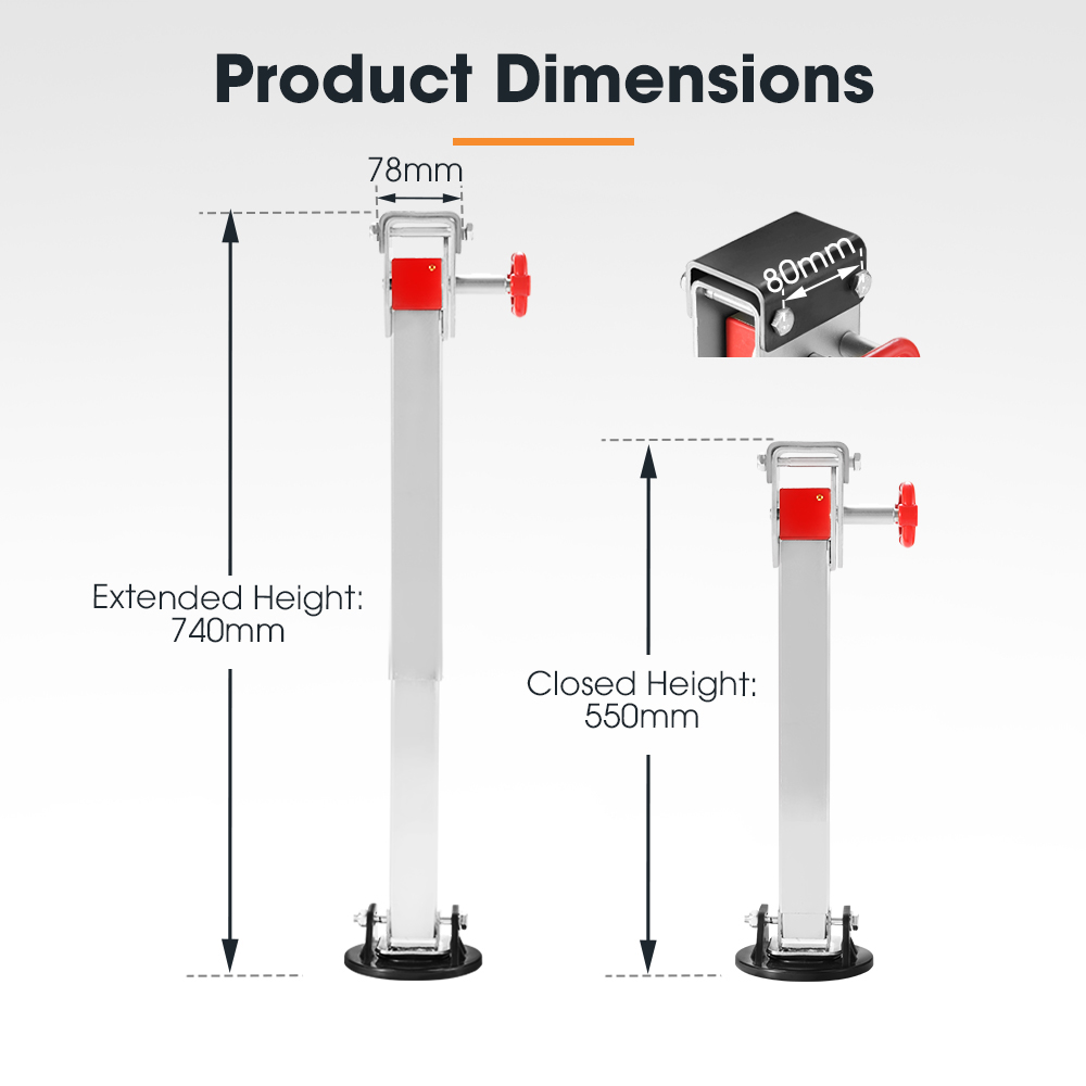 San Hima Drop Down Corner Legs 400MM- 740MM Caravan Stabilizer 1200LBS/1500LBS - Picture 99 of 111