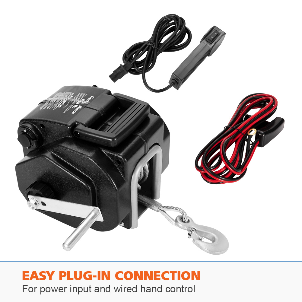 FIERYRED 6500LBS 12V Electric Boat Winch Portable Detachable 3000KG ATV