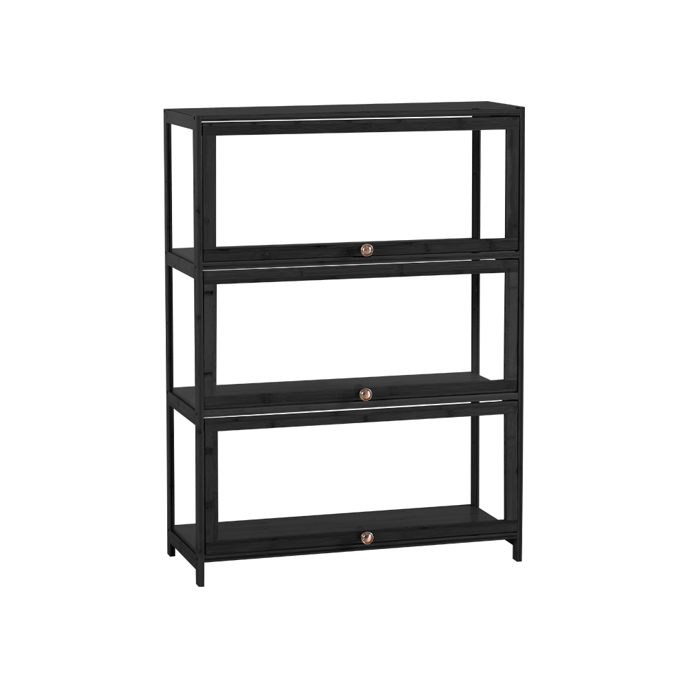 ZUNI 3-Tier Display Cabinet Storage Stand Rack White/Natural/Grey/Black - Picture 22 of 56
