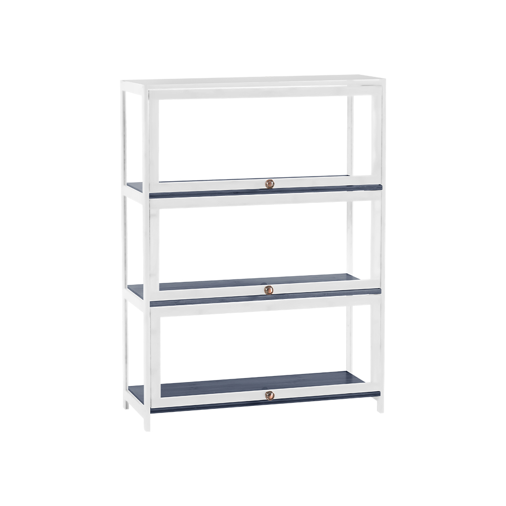ZUNI 3-Tier Display Cabinet Storage Stand Rack White/Natural/Grey/Black - Picture 55 of 56