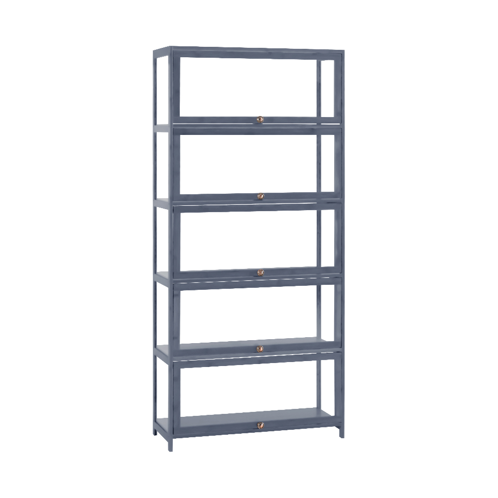 ZUNI 5-Tier Display Cabinet Storage Stand Rack White/Natural/Grey/Black - Picture 33 of 56