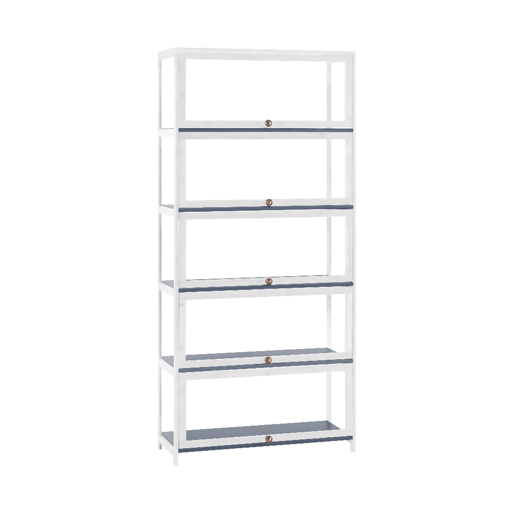 ZUNI 5-Tier Display Cabinet Storage Stand Rack White/Natural/Grey/Black - Picture 55 of 56