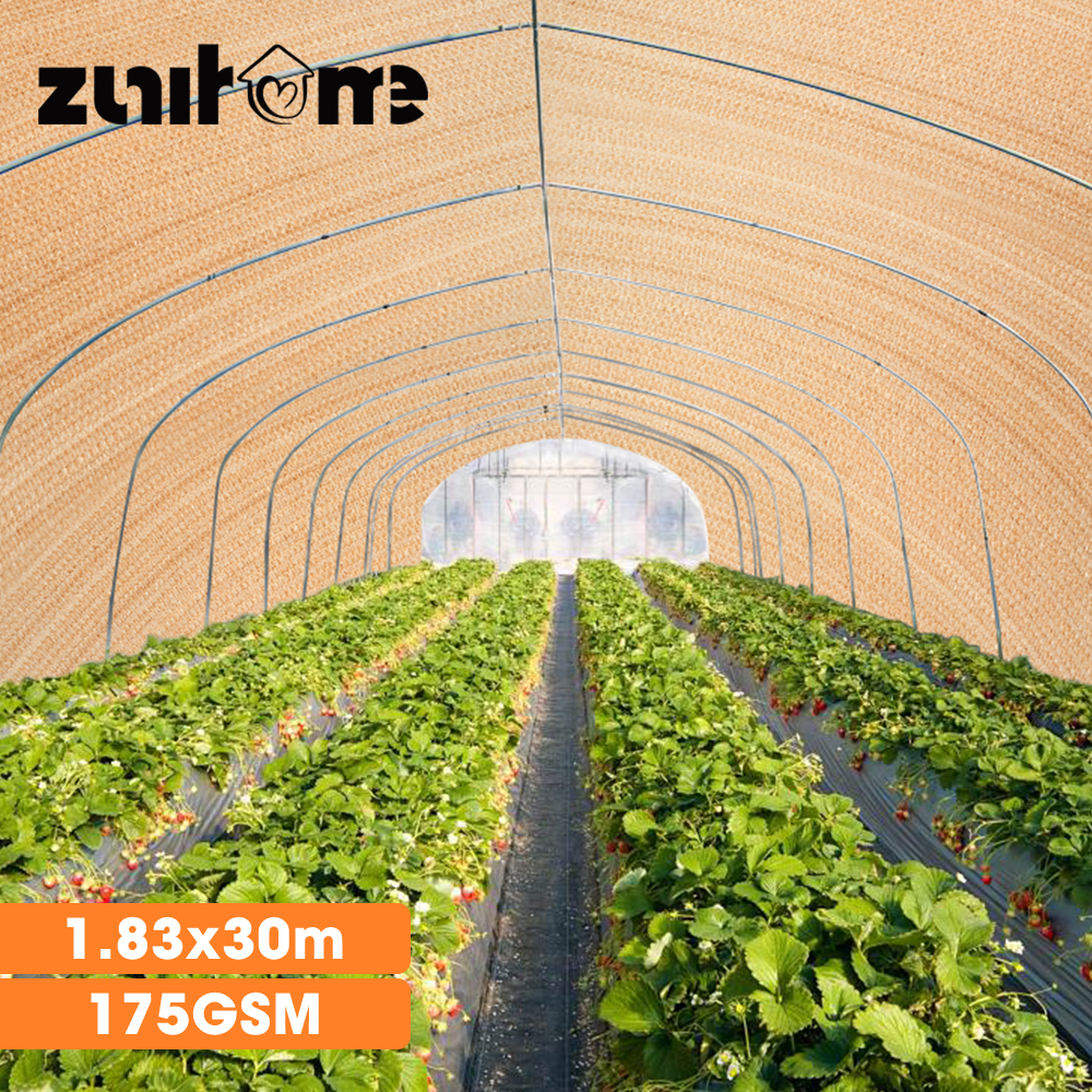 ZUNI 50/70/90% UV Shade Cloth Shade Sail Heavy Duty Garden Mesh Roll Beige/Black - Picture 28 of 107