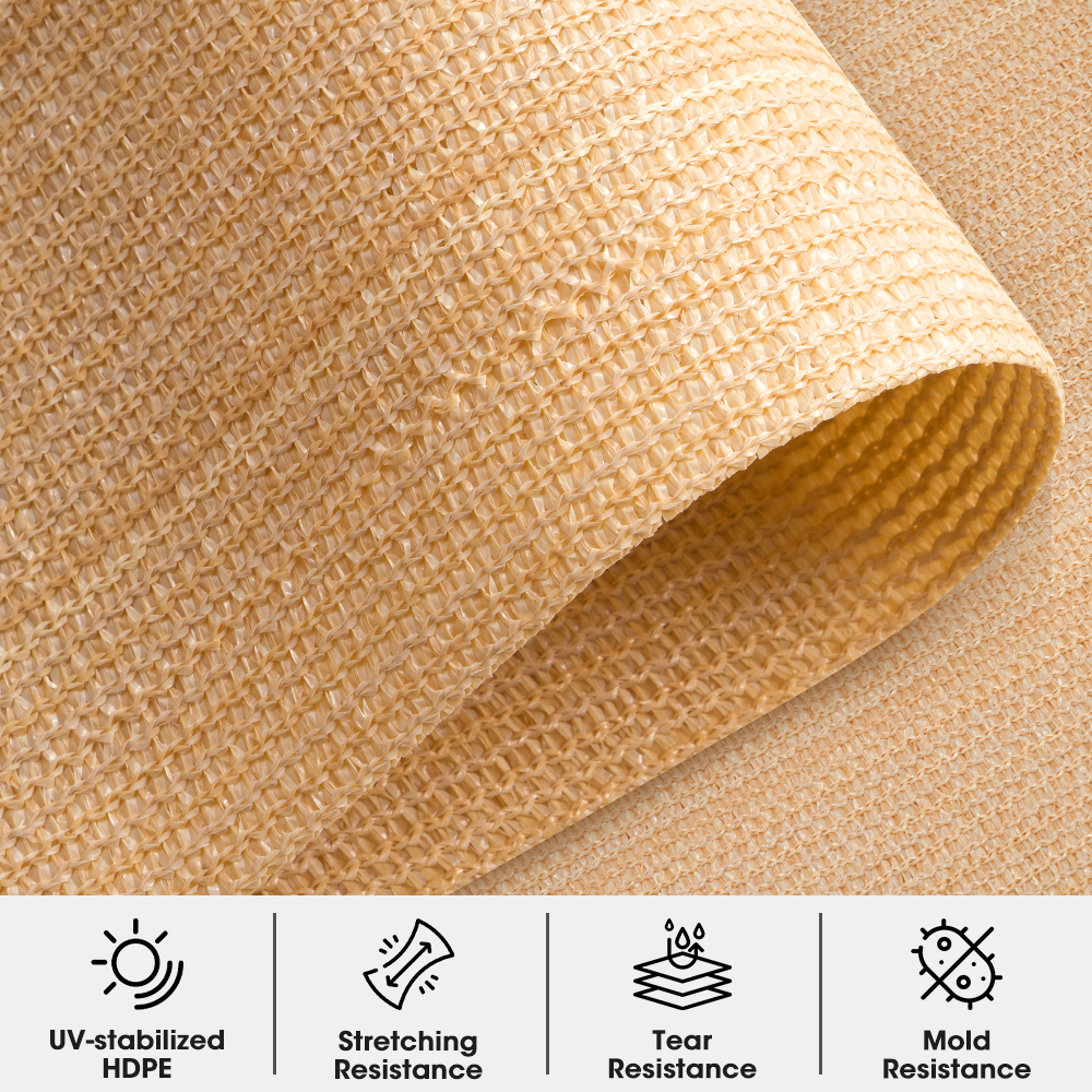 ZUNI 50/70/90% UV Shade Cloth Shade Sail Heavy Duty Garden Mesh Roll Beige/Black - Picture 29 of 107