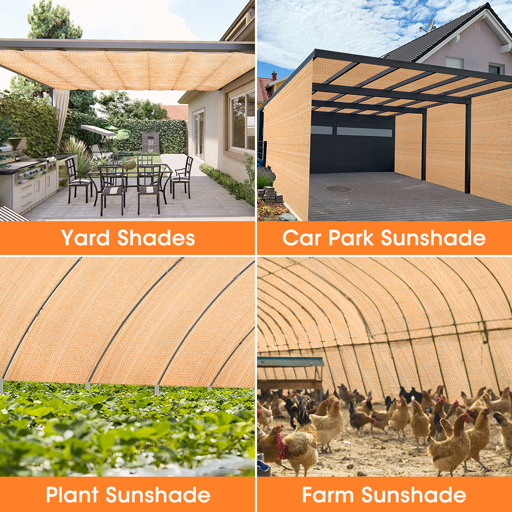 ZUNI 50/70/90% UV Shade Cloth Shade Sail Heavy Duty Garden Mesh Roll Beige/Black - Picture 34 of 107