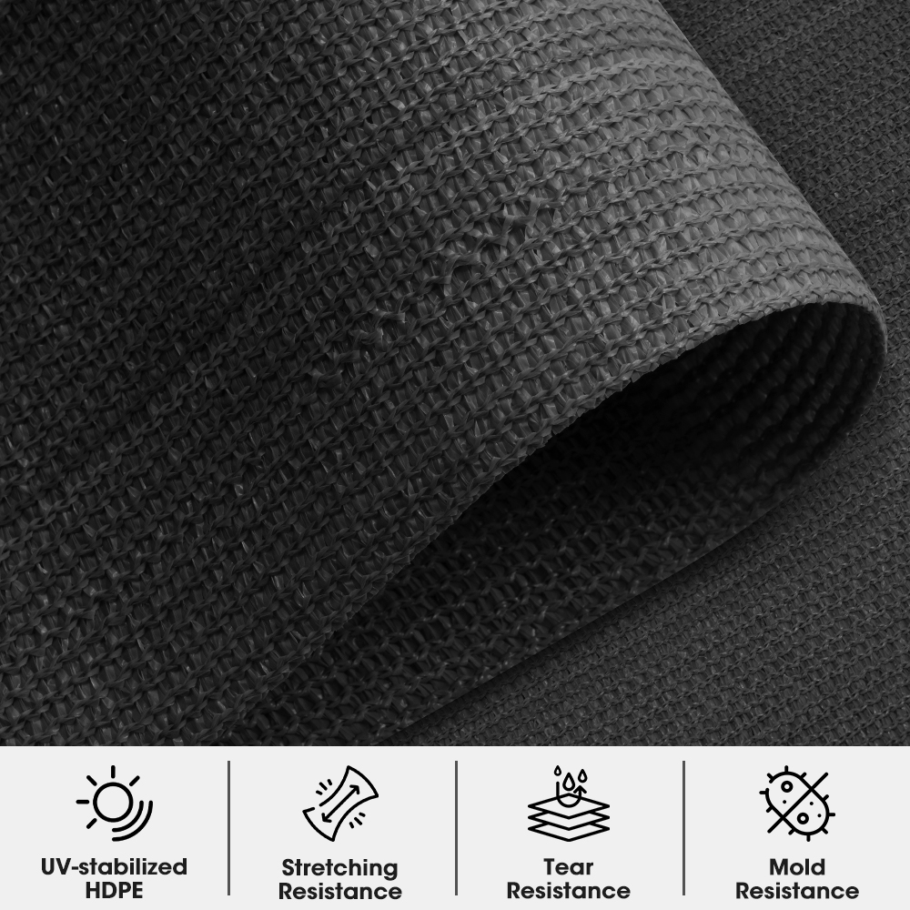 ZUNI 50/70/90% UV Shade Cloth Shade Sail Heavy Duty Garden Mesh Roll Beige/Black - Picture 77 of 107