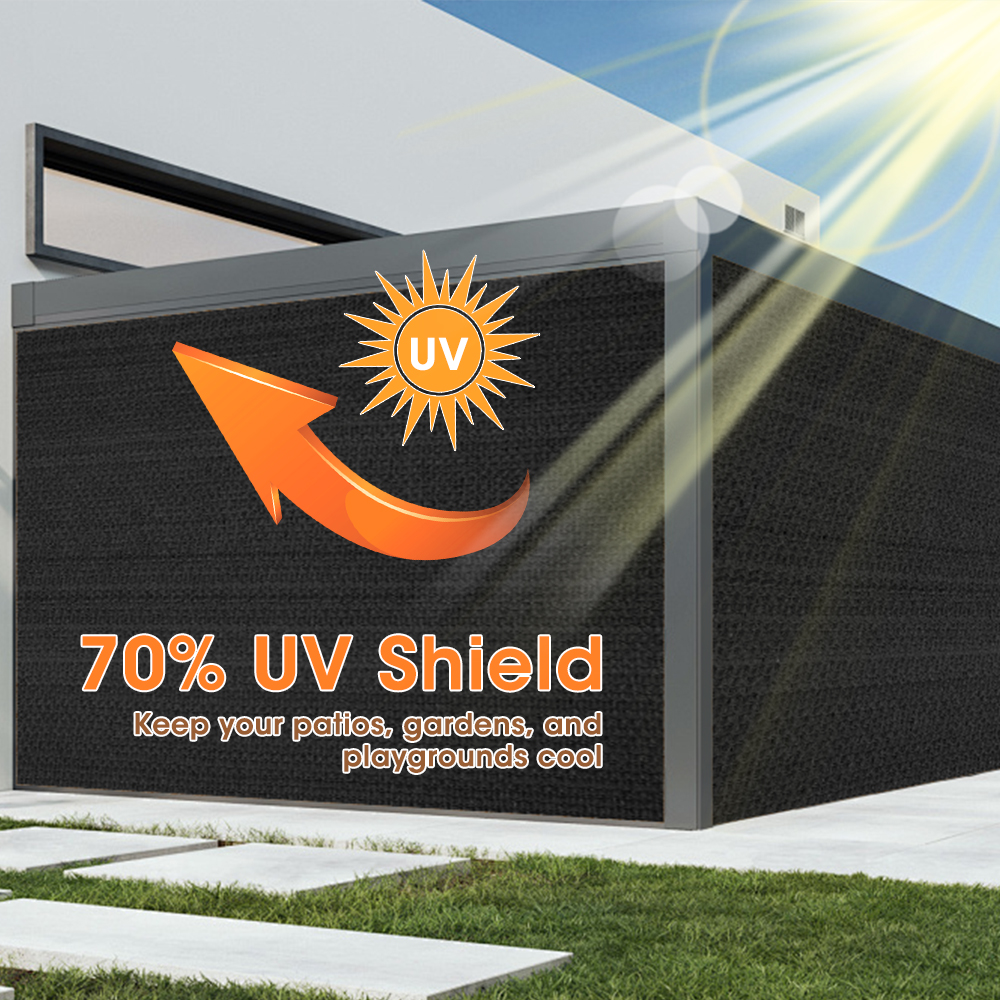 ZUNI 50/70/90% UV Shade Cloth Shade Sail Heavy Duty Garden Mesh Roll Beige/Black - Picture 78 of 107