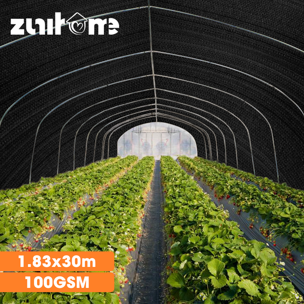 ZUNI 50/70/90% UV Shade Cloth Shade Sail Heavy Duty Garden Mesh Roll Beige/Black - Picture 84 of 107