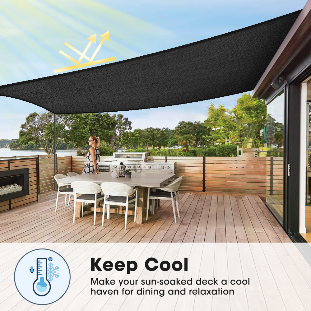 ZUNI 50/70/90% UV Shade Cloth Shade Sail Heavy Duty Garden Mesh Roll Beige/Black - Picture 87 of 107