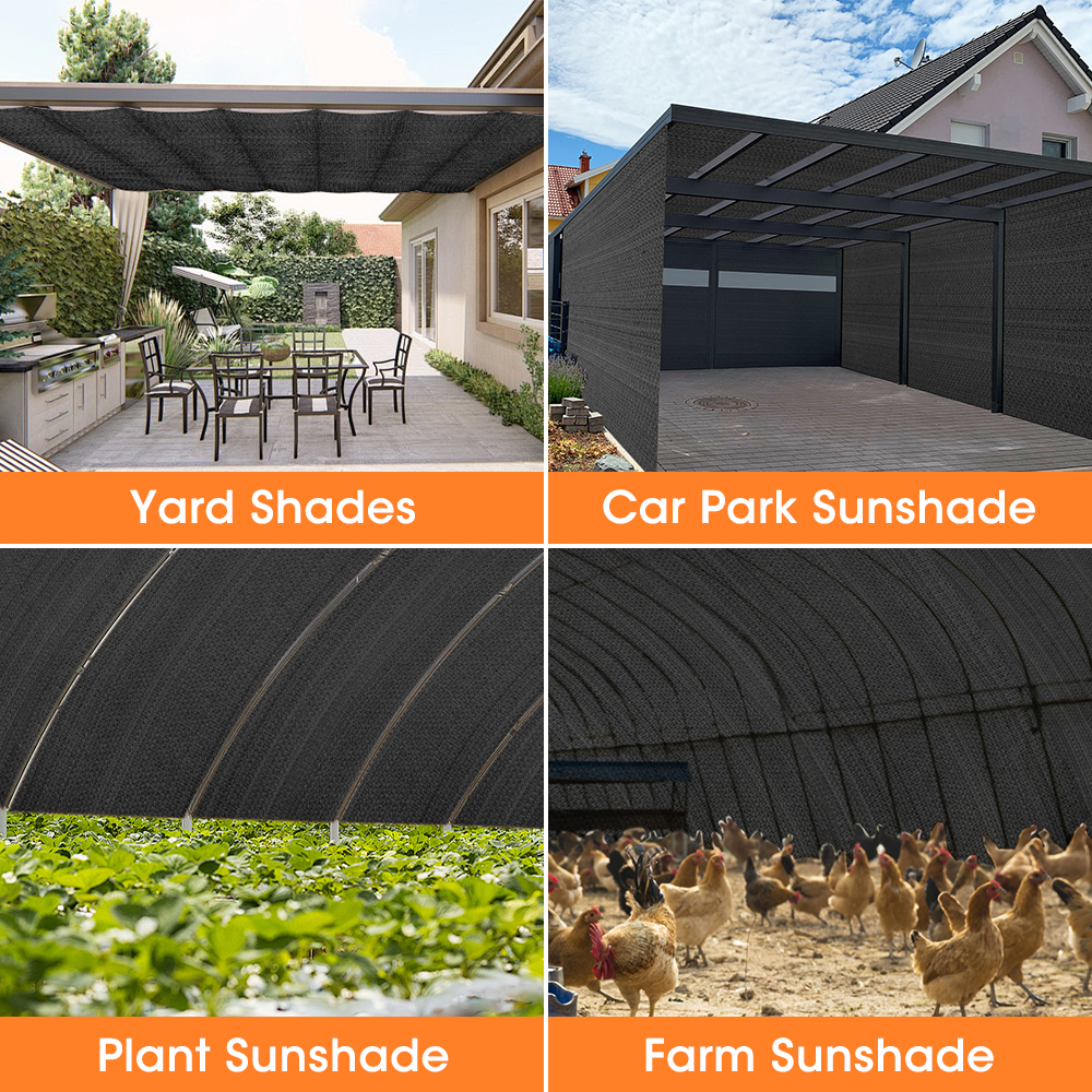 ZUNI 50/70/90% UV Shade Cloth Shade Sail Heavy Duty Garden Mesh Roll Beige/Black - Picture 90 of 107