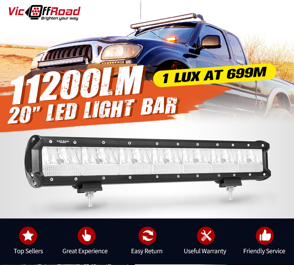 DEFEND 20inch Cree LED Light Bar Combo Driving Lamp Offroad SUV Truck