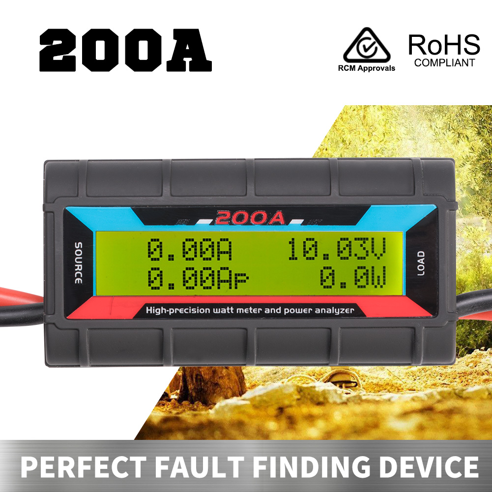 200 AMP Digital Volt Watt Meter Caravan Camping Solar 12V Ammeter