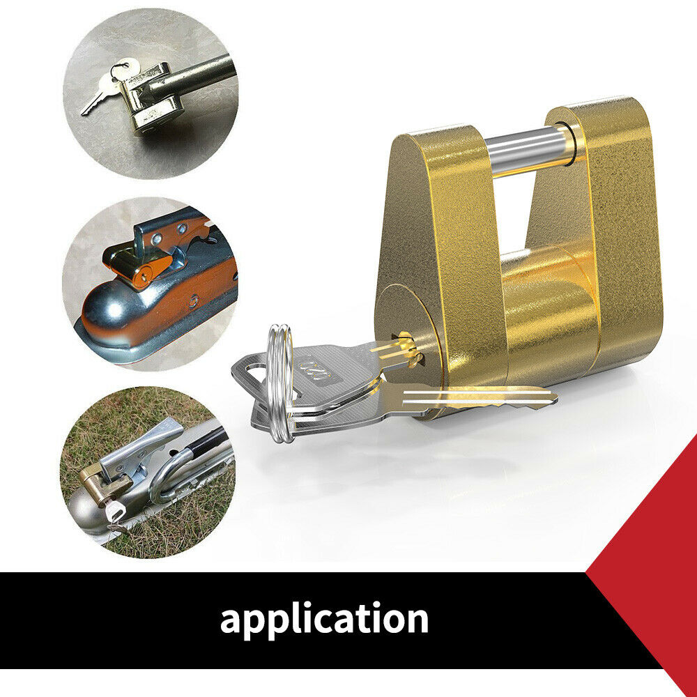 Coupling Laser Lock Hitch Lock Caravan Trailer Pad Lock 4WD Anti Theft Brass eBay