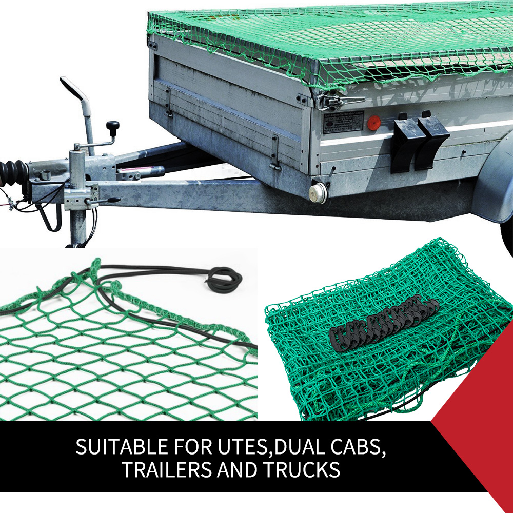 Cargo Net For Ute Trailer Truck 150X220Cm Nylon Bungee Cord W/15Pc Hook