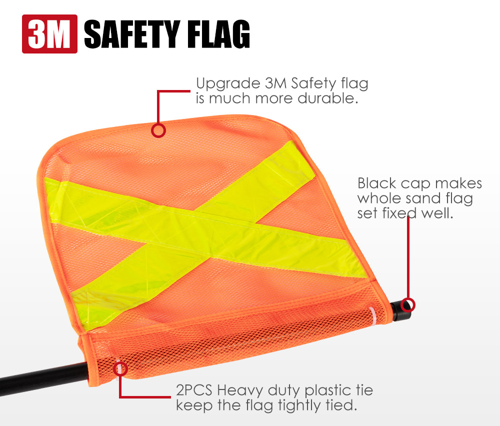 SAN HIMA 3x1M Recovery Sand Flag Safety Flag Quick Connector Base Simpson Desert 9356307003758