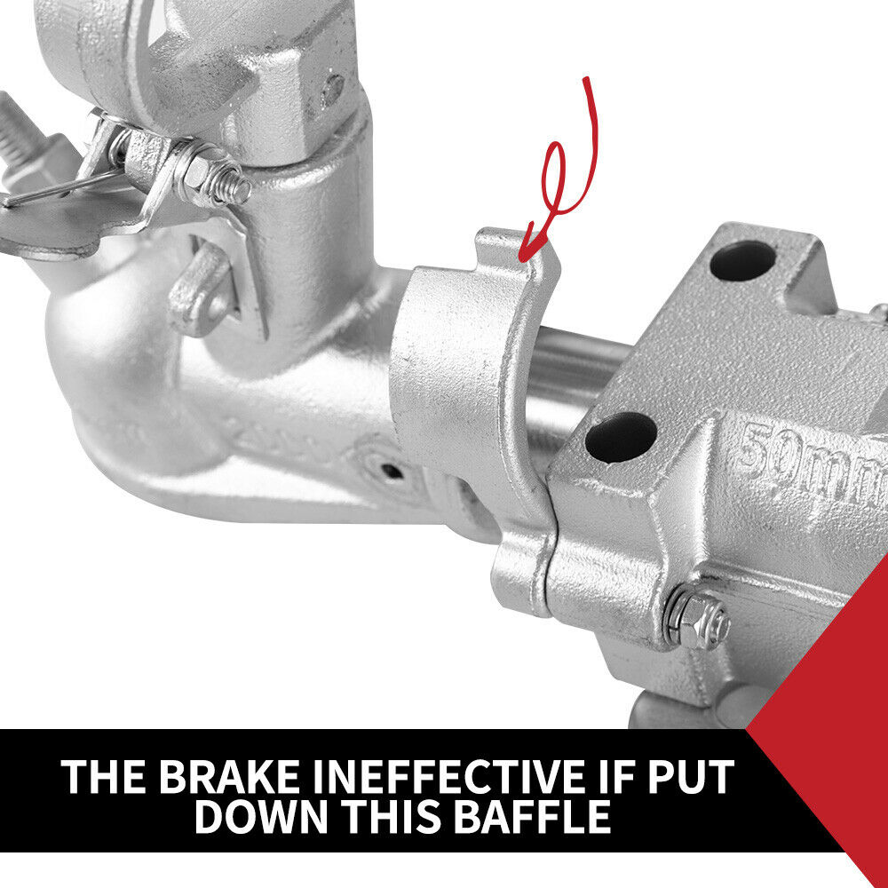 Trailer Override Coupling Hitch& Bracket Mechanical Brake 2T Rated 4