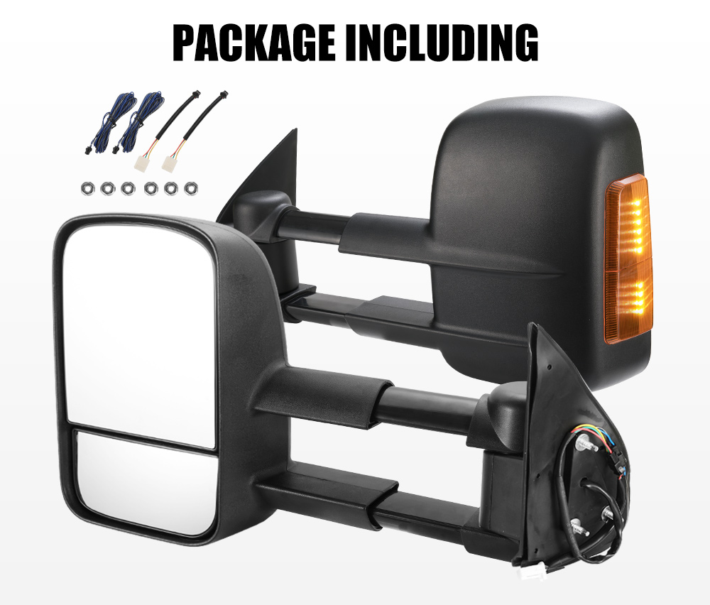 Pair Extendable Towing Mirrors for Toyota Hilux 20052015 eBay