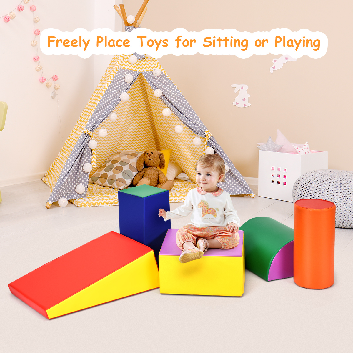 5PCS Toddler Climb Crawl Playset Kids Large Soft Play Foam Blocks Activity Toy - Picture 14 of 71
