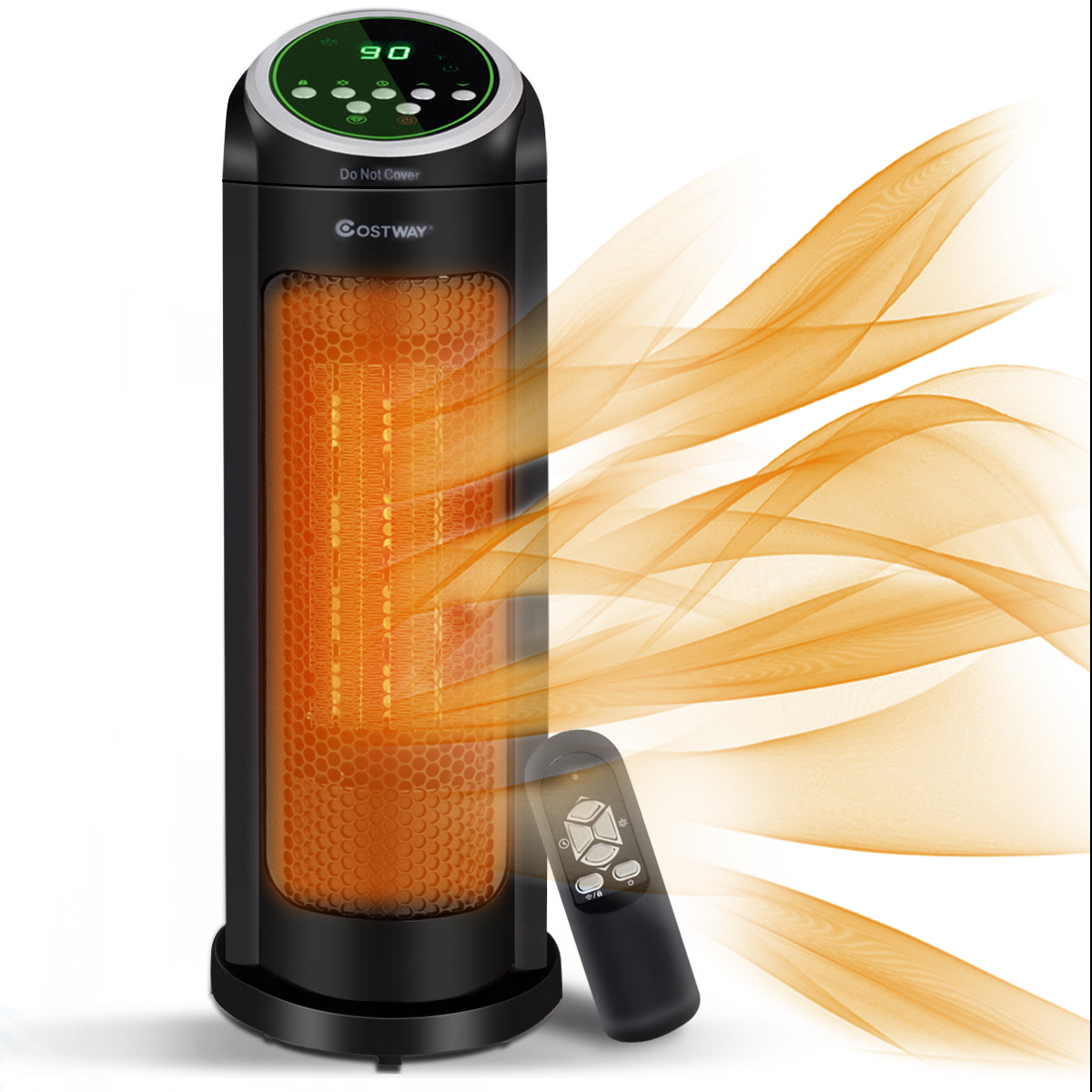 Portable Oscillating PTC Ceramic Space Heater 1500W LED 12H Timer Remote Control - Bild 1 von 12