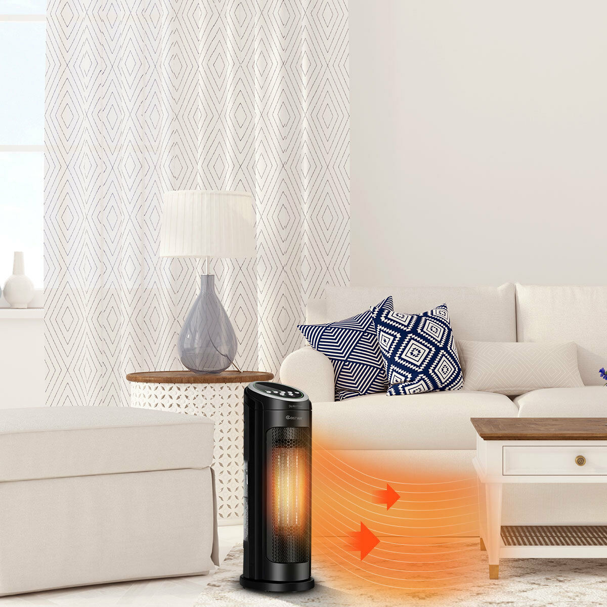 Portable Oscillating PTC Ceramic Space Heater 1500W LED 12H Timer Remote Control - Bild 2 von 12