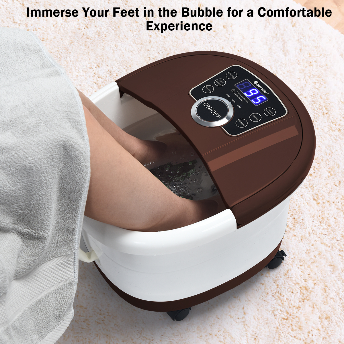 Shiatsu Portable Heated Electric Foot Spa Bath Roller Motorized Massager - Bild 9 von 21