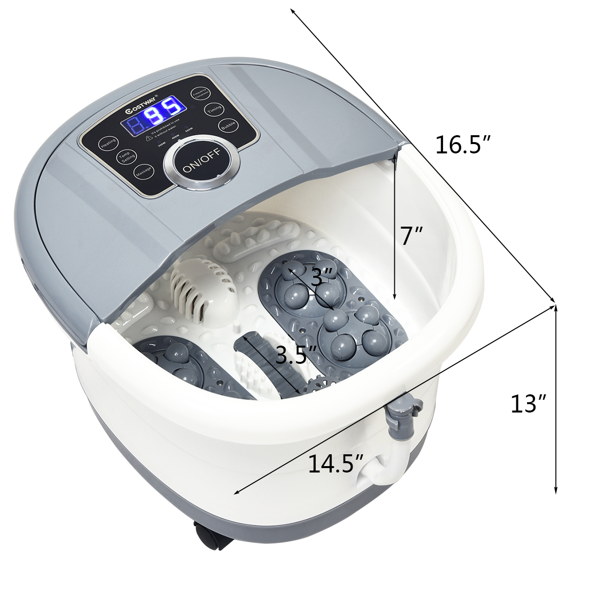 Shiatsu Portable Heated Electric Foot Spa Bath Roller Motorized Massager - Bild 21 von 21