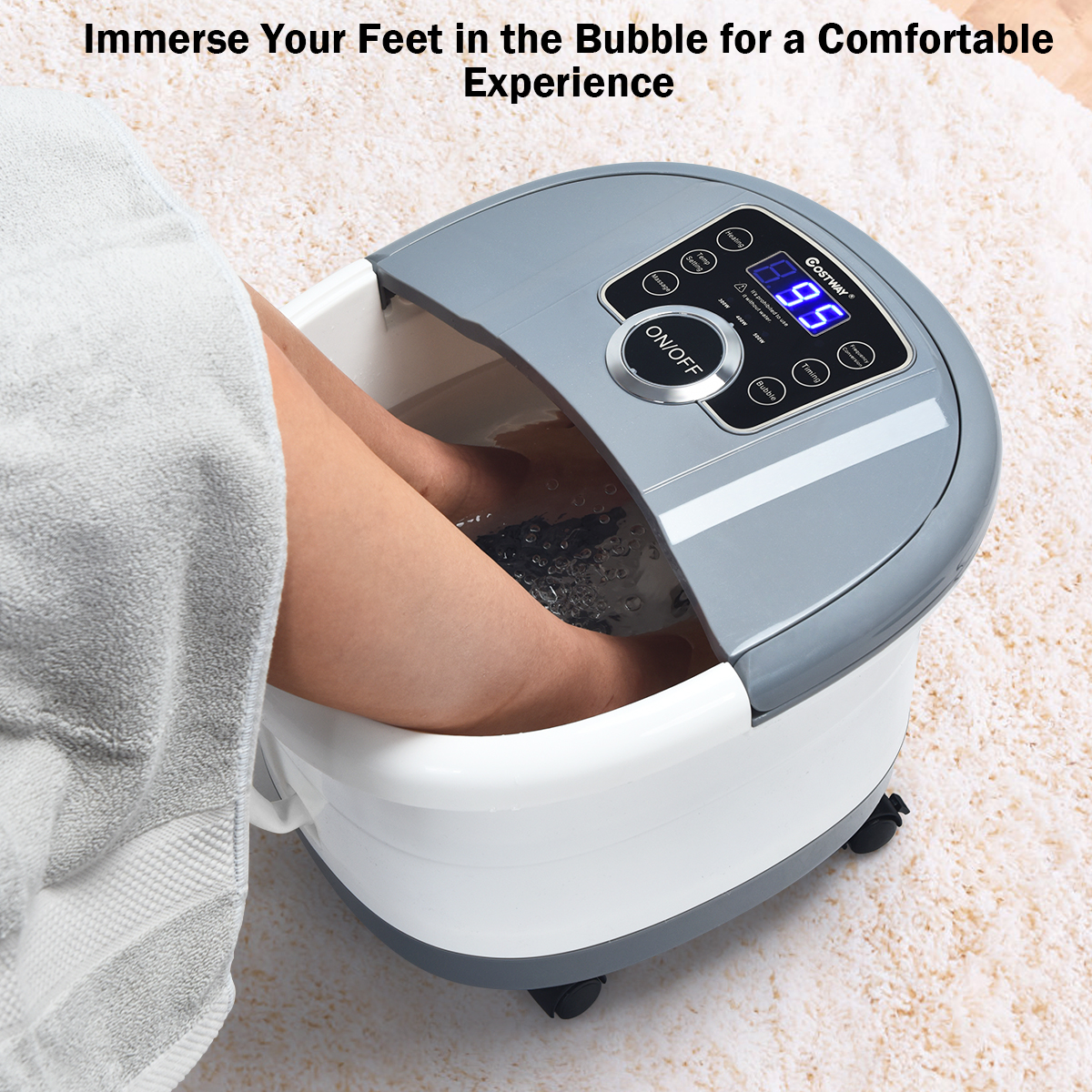 Shiatsu Portable Heated Electric Foot Spa Bath Roller Motorized Massager - Bild 16 von 21