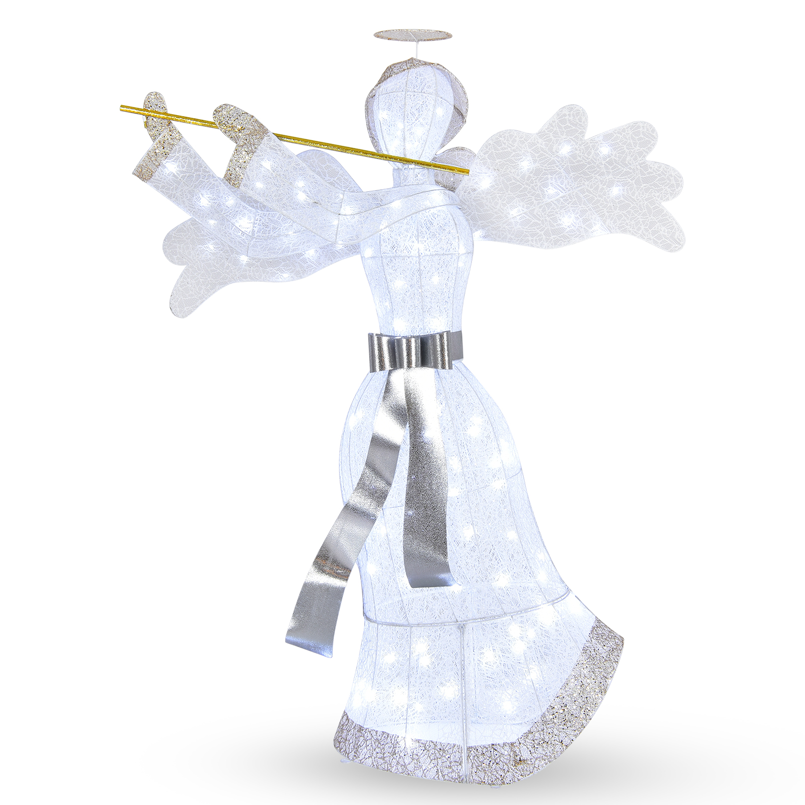 Artificial Christmas Decor Pre-Lit Angel Christmas Decoration w/ 100 LED Lights - Picture 1 of 8