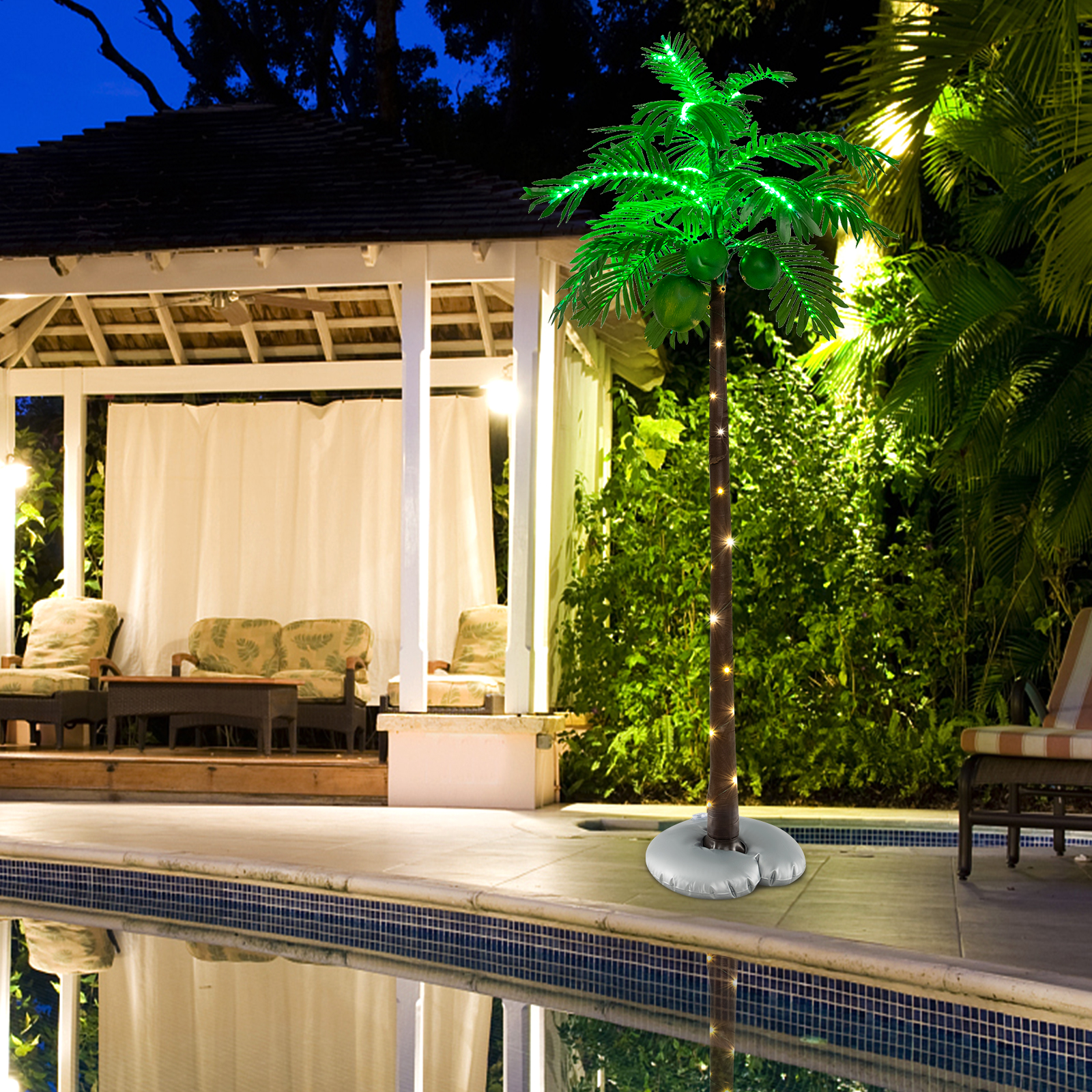 6 FT Palm Tree LED Lighted Artificial Tropical Decoration with 3