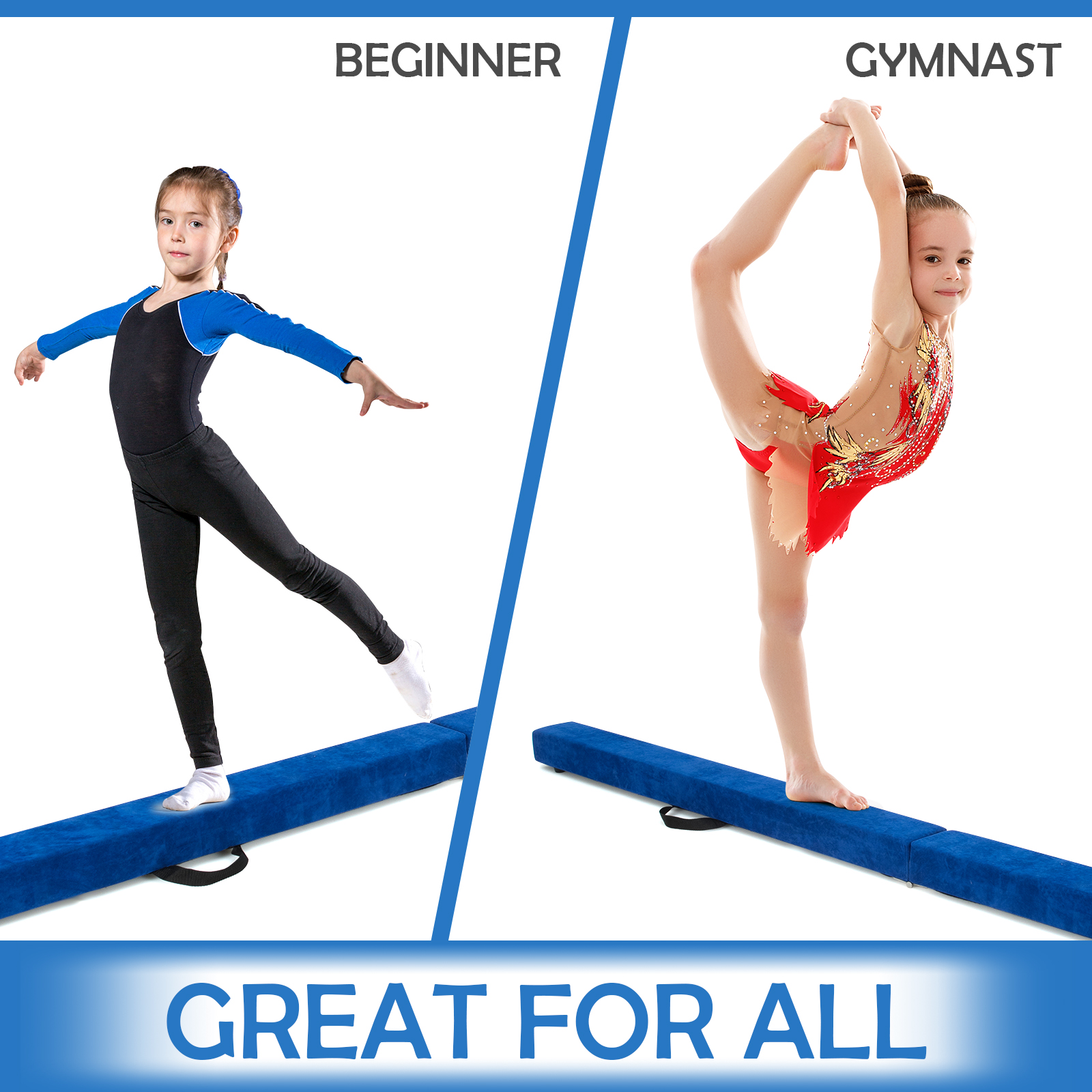 Folding 7' Gymnastic Beam Portable Floor Balance Beam w/Handles for Gymnasts - Picture 13 of 32