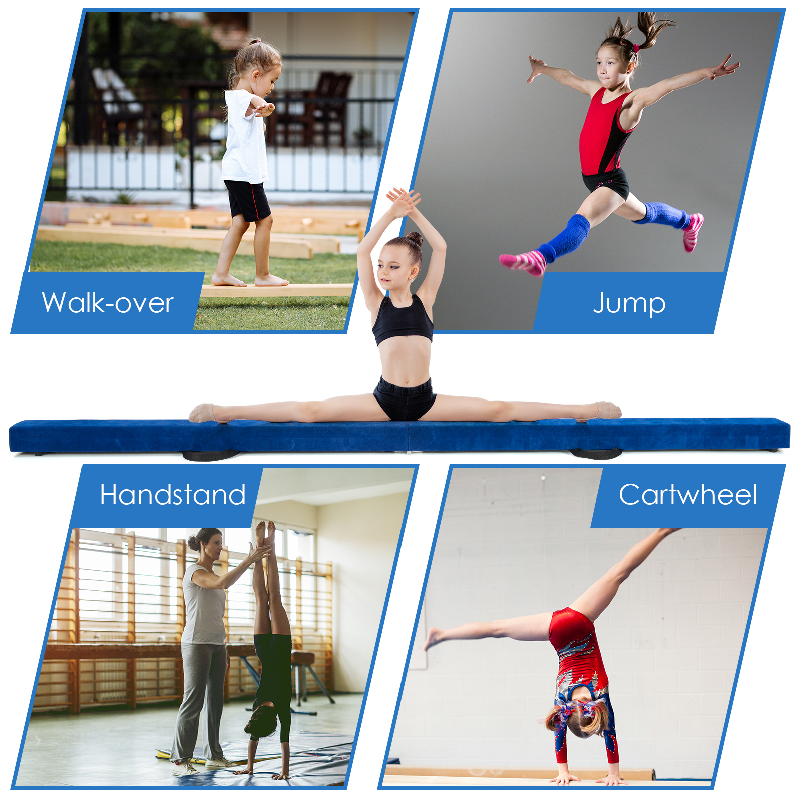 Folding 7' Gymnastic Beam Portable Floor Balance Beam w/Handles for Gymnasts - Picture 14 of 32