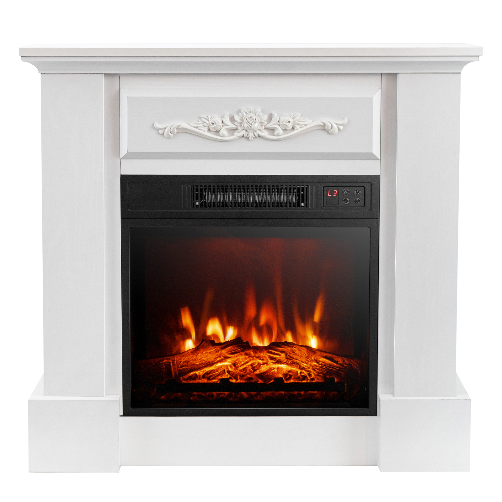 32" Heater Electric Fireplace Mantel TV Stand Space w/Remote Control 1400W - Picture 14 of 14