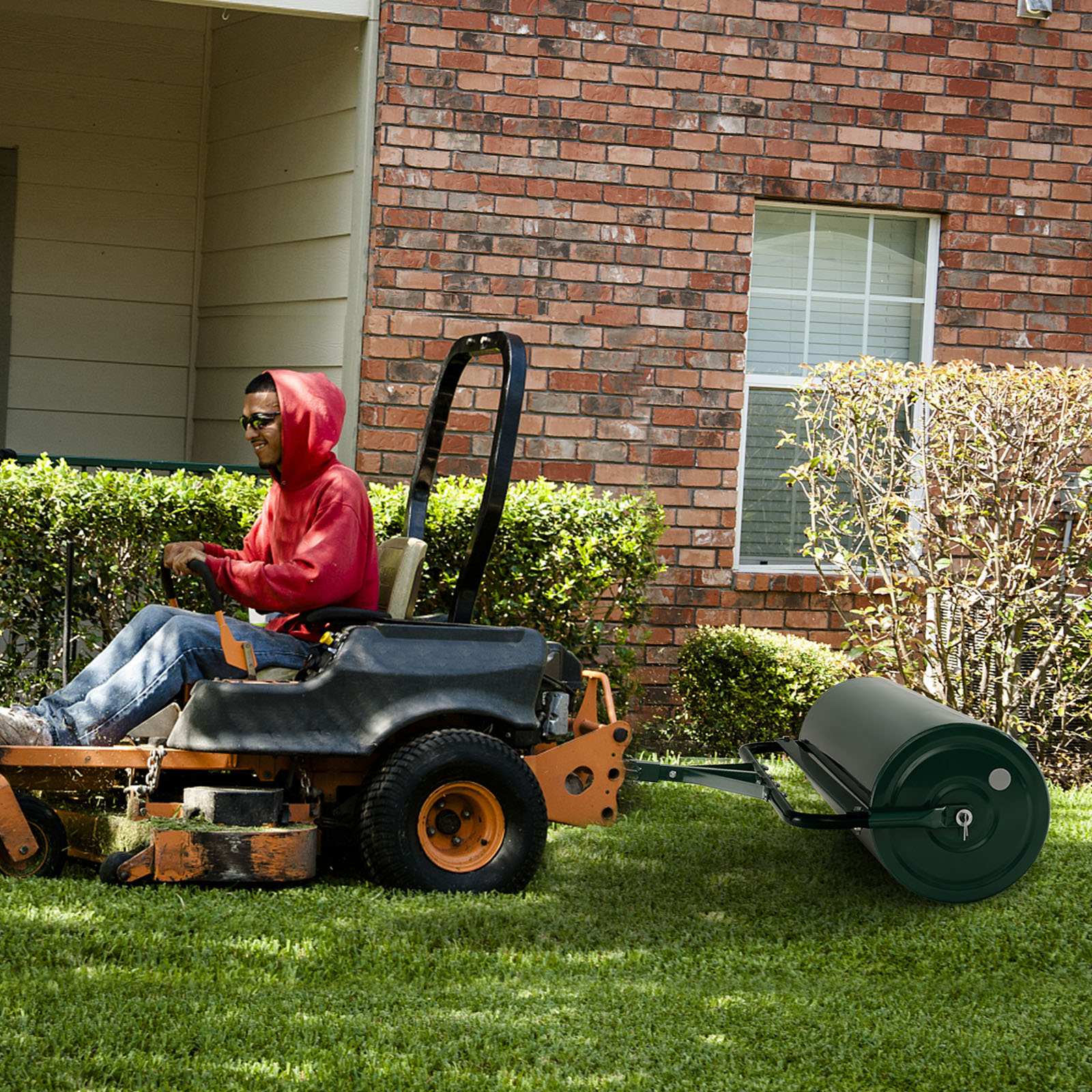 30 Gallon Lawn Roller Metal Sod Drum Roller Tow Behind a Tractor for Garden Farm - Picture 15 of 22