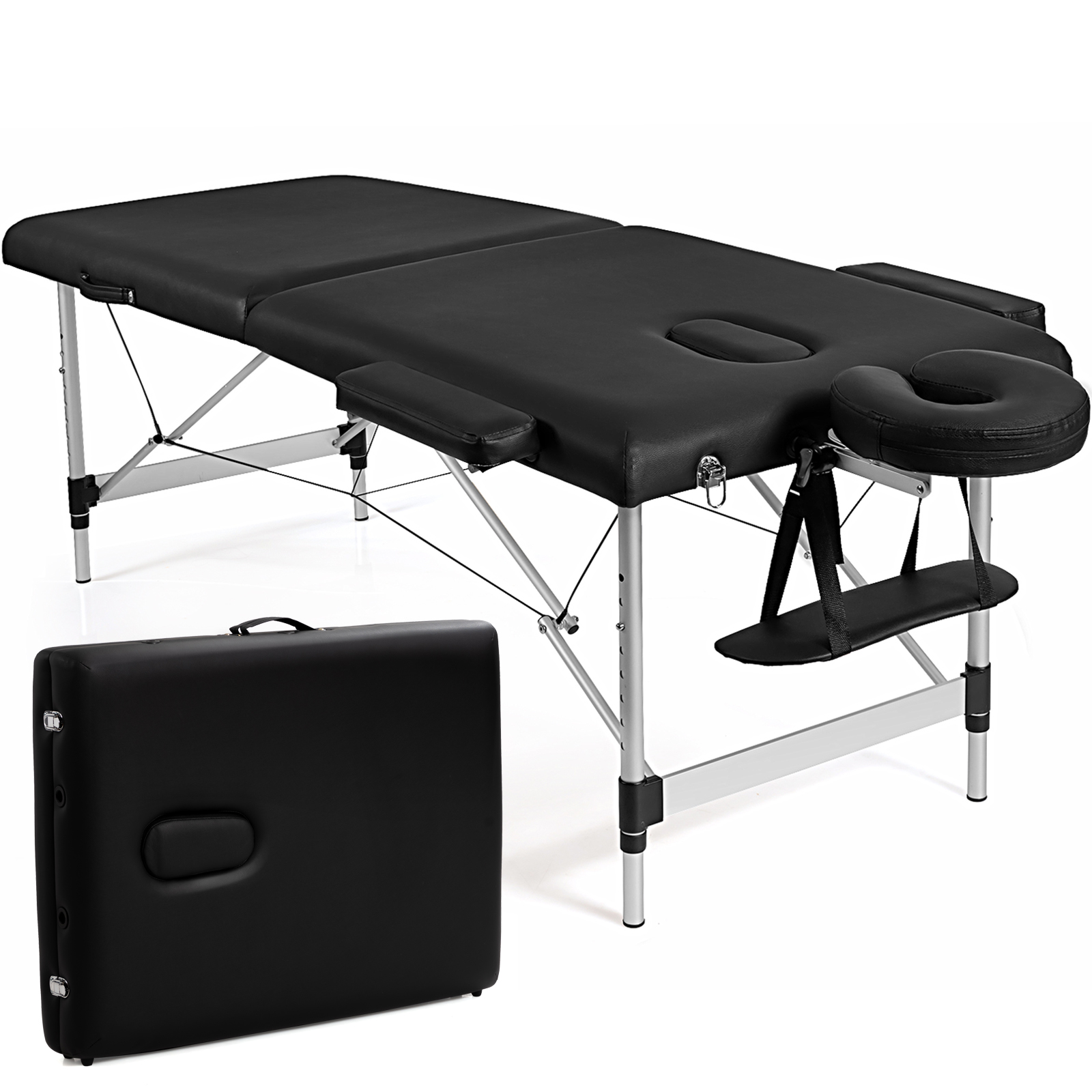 Giantex Adjustable 84"L Portable Massage Table Salon Spa Bed w/ Carry Case - Picture 9 of 24