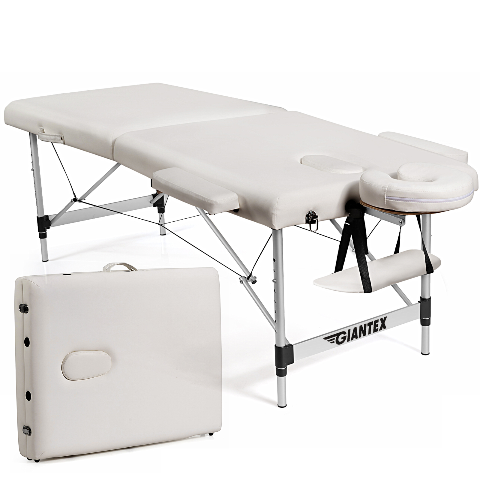 Giantex Adjustable 84"L Portable Massage Table Salon Spa Bed w/ Carry Case - Picture 17 of 24