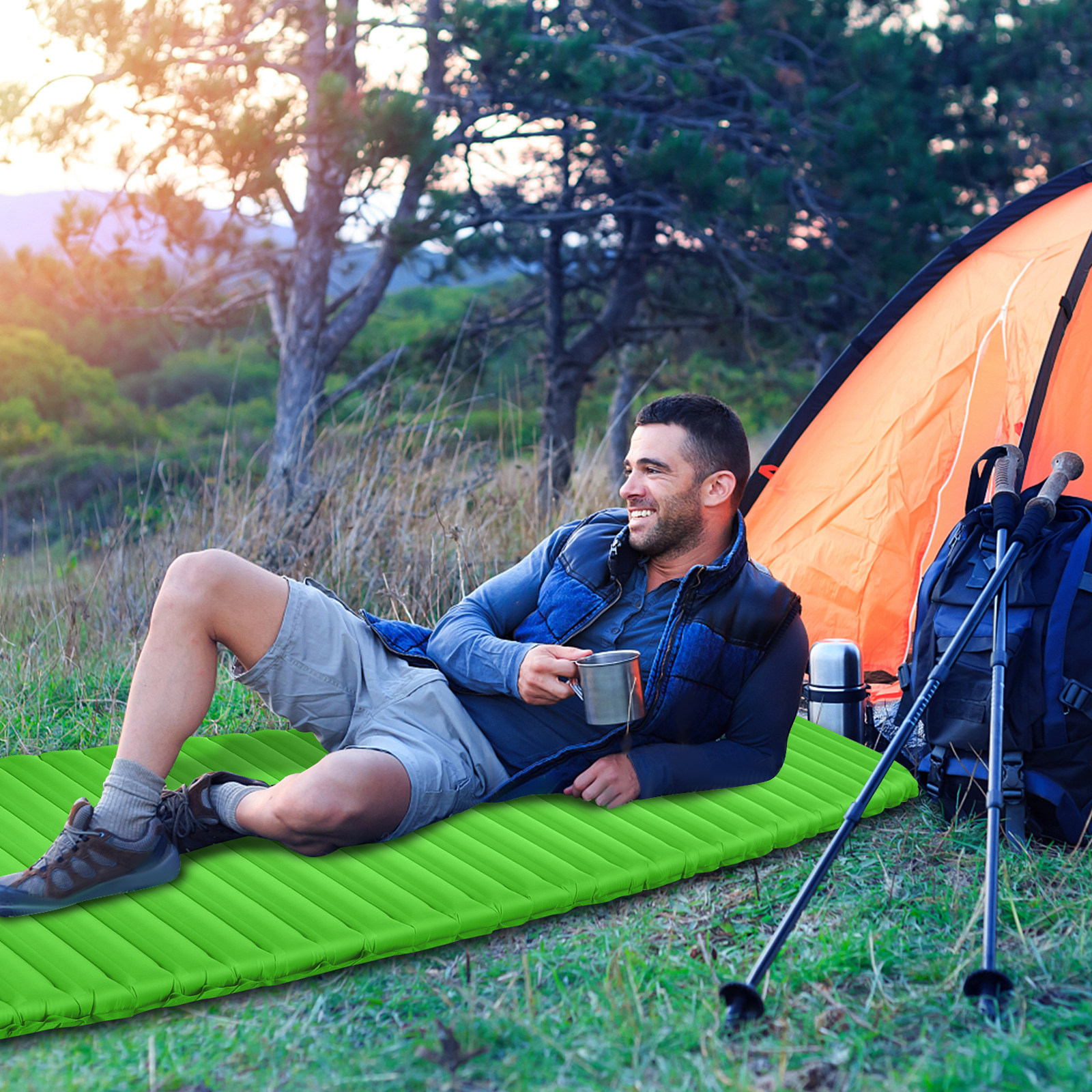 3 Inch Inflatable Camping Sleeping Pad Waterproof & Comfortable Sleeping Mat - Picture 9 of 12