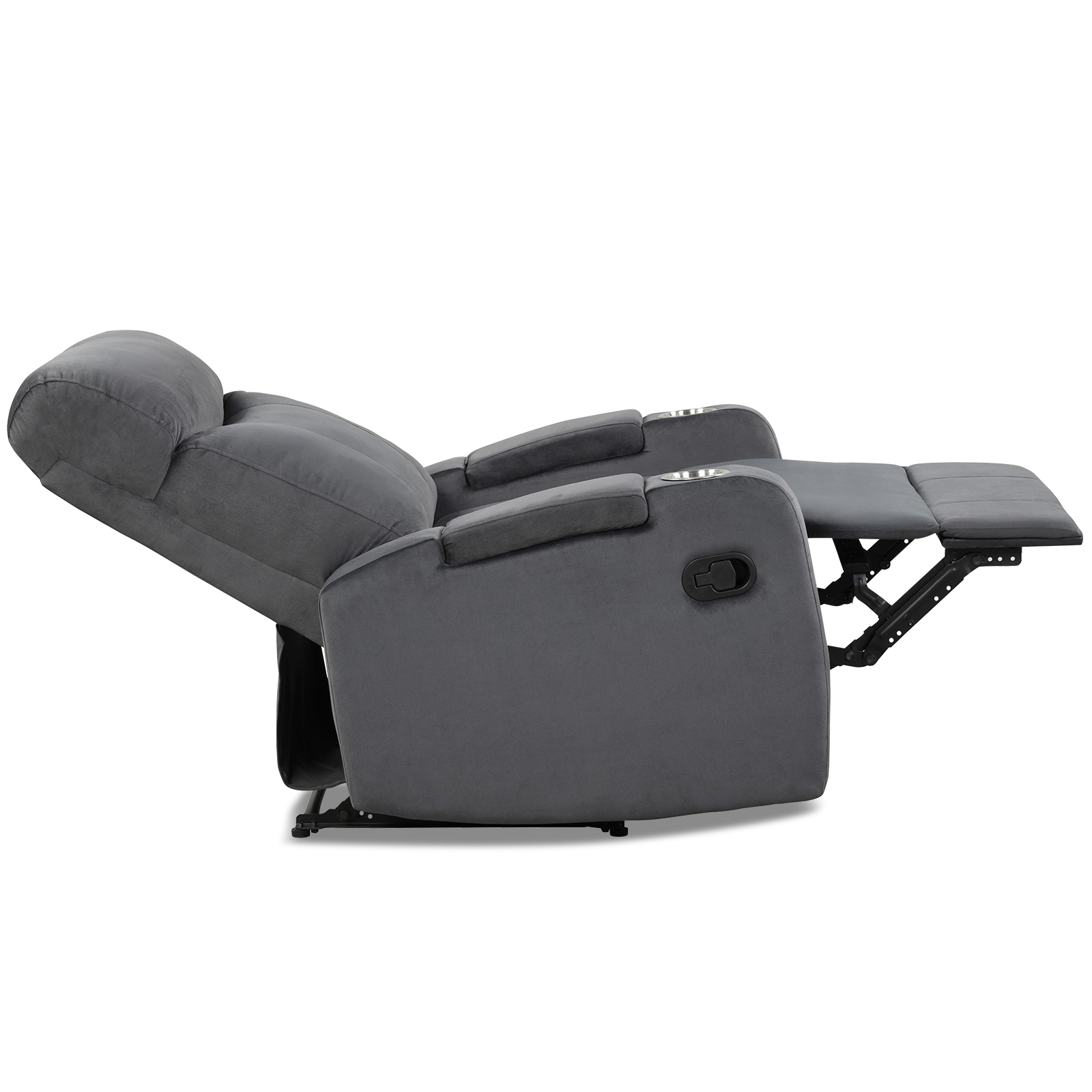 Giantex Recliner Chair Single Sofa Lounger with Arm Storage & Cup Holder