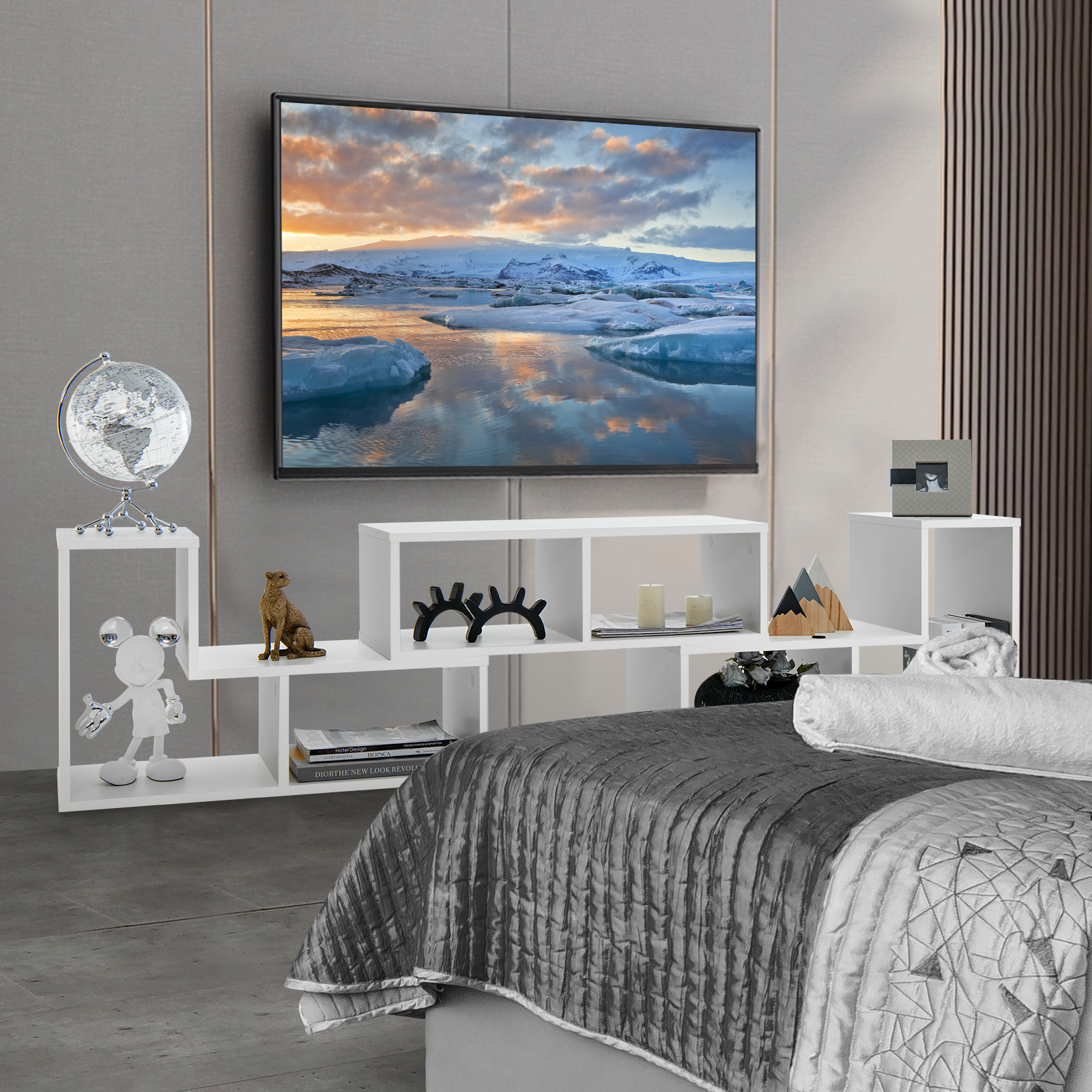 3 Pieces Console TV Stand Modern Entertainment TV Table Combo for TVs up to 65" - Picture 12 of 16